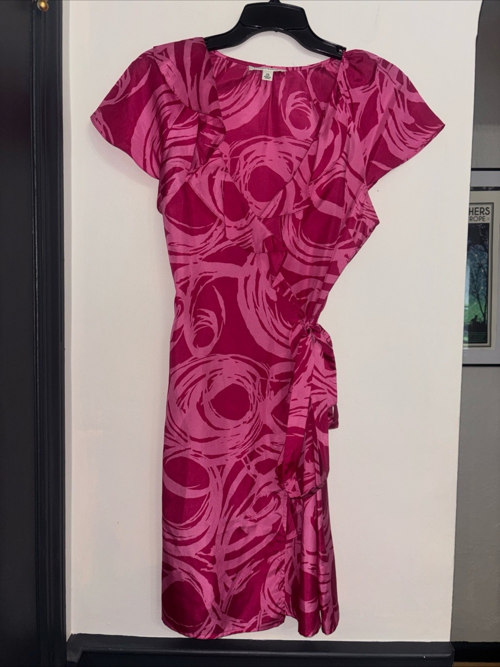 Banana Republic Wrap-Style Pink Floral Print Dress